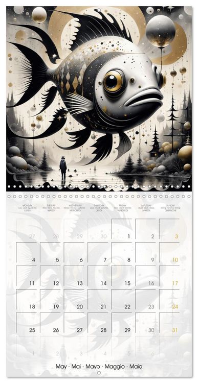Produktbild: Les aventures des poissons d'acier (Calendrier mural carr&eacute; 2026 30x30 cm) Calendrier double avec une page pour vos prises de notes
