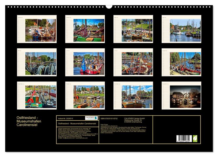 Produktbild: Ostfriesland - Museumshafen Carolinensiel (Wandkalender 2026 DIN A2 quer), CALVENDO Monatskalender