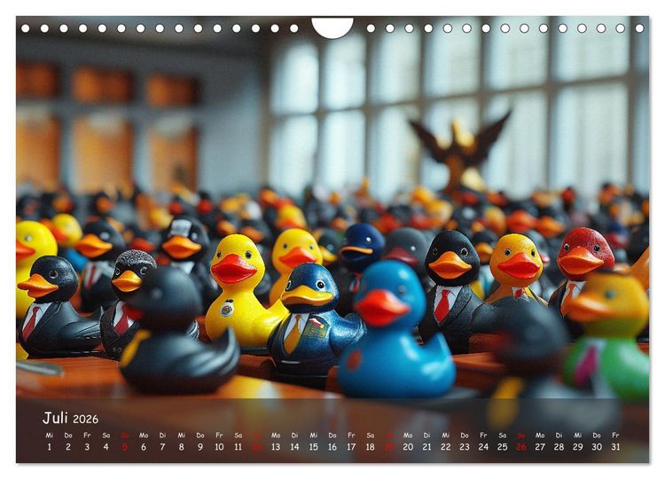 Produktbild: Badeenten Kalender - Quietscheenten in der Berufswelt (Wandkalender 2026 DIN A4 quer), CALVENDO Monatskalender