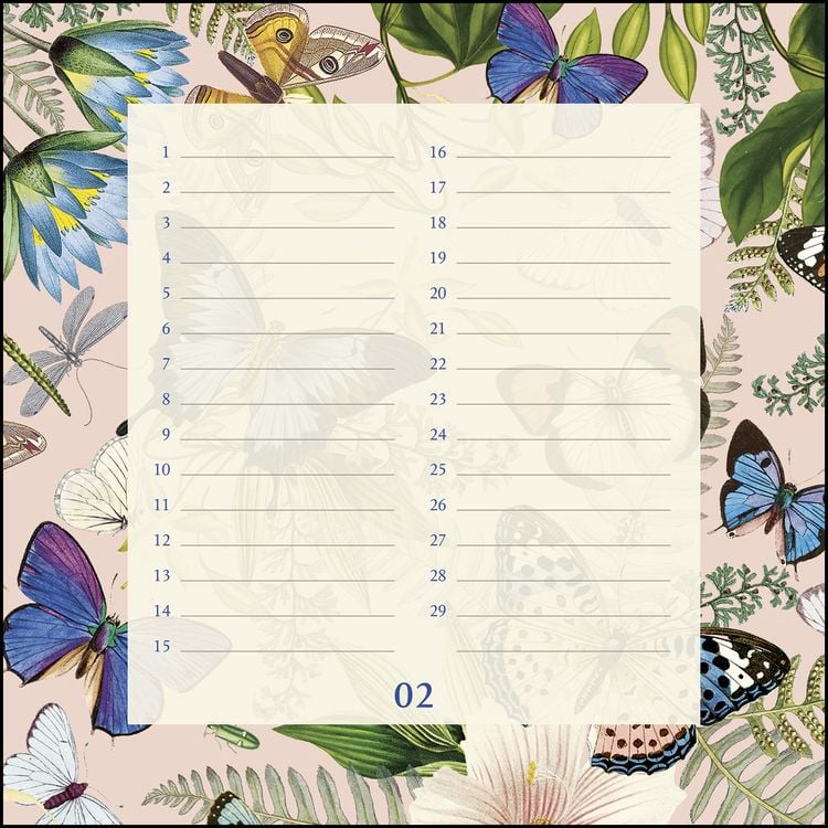 Produktbild: Immerwährender Geburtstagskalender floral – Archive by Portico Designs – Quadrat-Format 24 x 24 cm