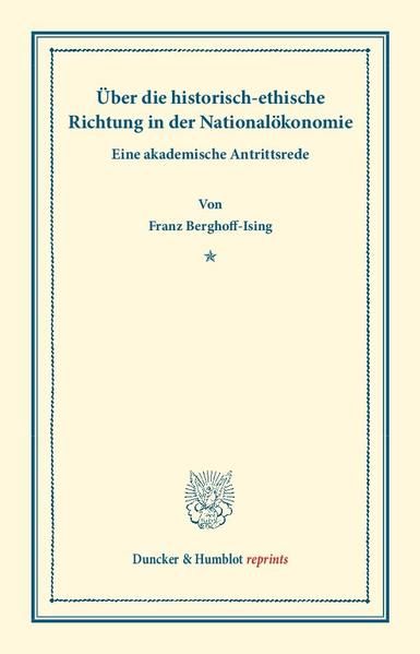 Produktbild: &Uuml;ber die historisch-ethische Richtung in der National&ouml;konomie.