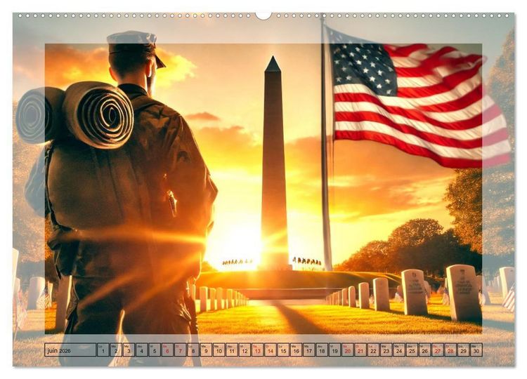 Produktbild: L'esprit am&eacute;ricain - Un hommage aux &Eacute;tats-Unis. (Calendrier mural 2026 DIN A2 vertical) calendrier de bureau
