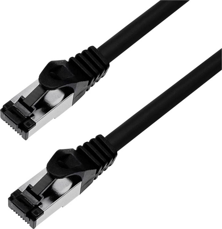 Produktbild: BKL Electronic 144003 RJ45 Patchkabel CAT 8.1 S/FTP 2m Schwarz Halogenfrei 1St.