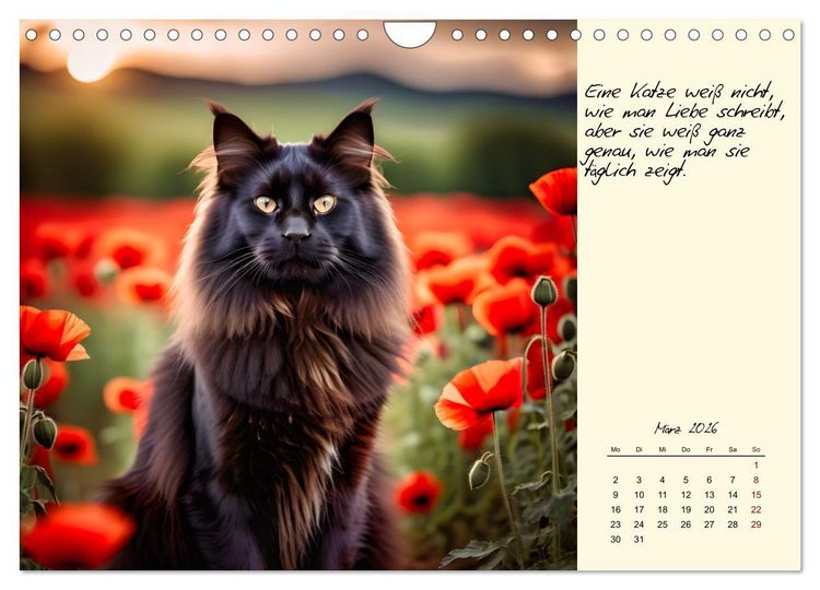 Produktbild: Katzen - Charakter und Sch&ouml;nheit (Wandkalender 2026 DIN A4 quer), CALVENDO Monatskalender