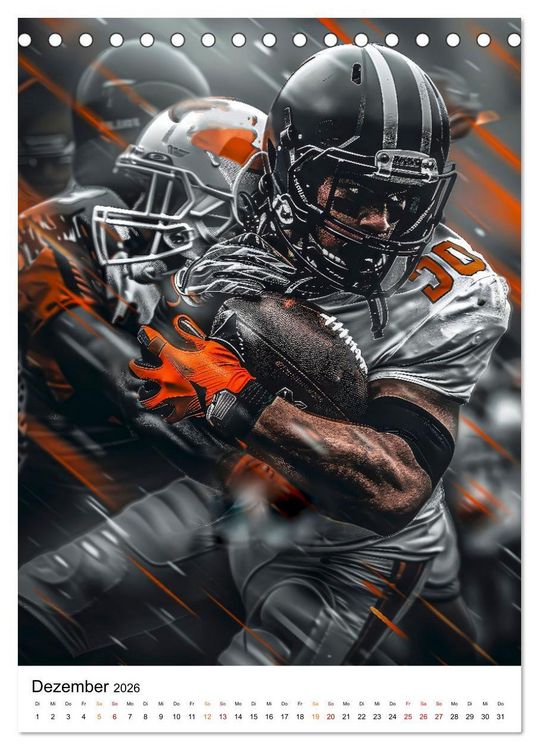 Produktbild: American Football - coole M&auml;nner (Tischkalender 2026 DIN A5 hoch), CALVENDO Monatskalender