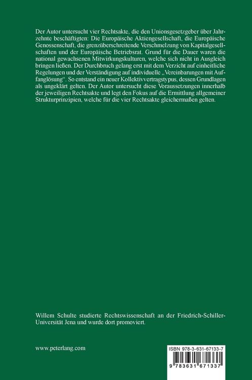 Produktbild: Vereinbarungen &uuml;ber die Arbeitnehmermitwirkung nach dem Recht der Europ&auml;ischen Union