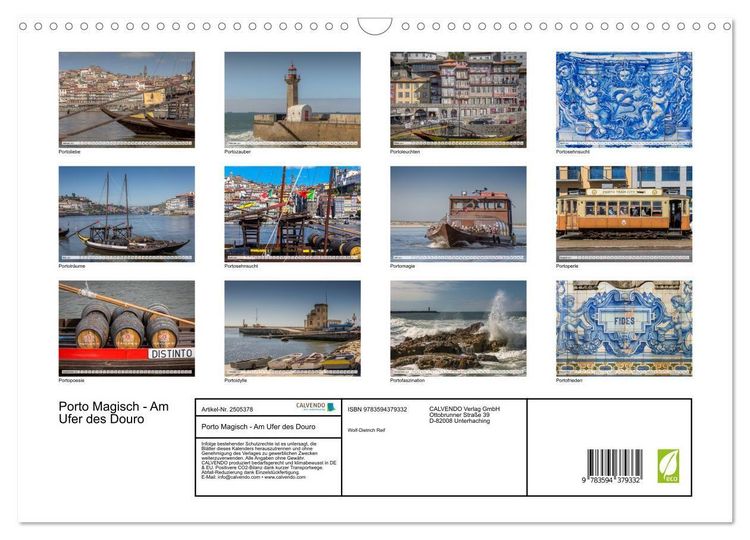 Produktbild: Porto Magisch - Am Ufer des Douro (Wandkalender 2027 DIN A3 quer), CALVENDO Monatskalender