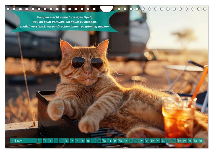 Produktbild: Der tierisch lustige Camping-Kalender (Wandkalender 2026 DIN A4 quer), CALVENDO Monatskalender