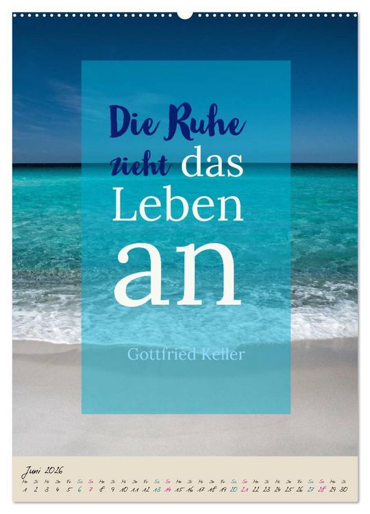 Produktbild: Aktiviere deine Gelassenheit Weisheiten und Zitate (Wandkalender 2026 DIN A2 hoch), CALVENDO Monatskalender