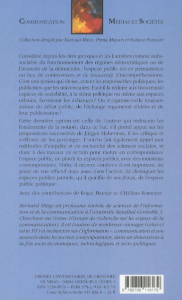 Produktbild: L'espace public contemporain