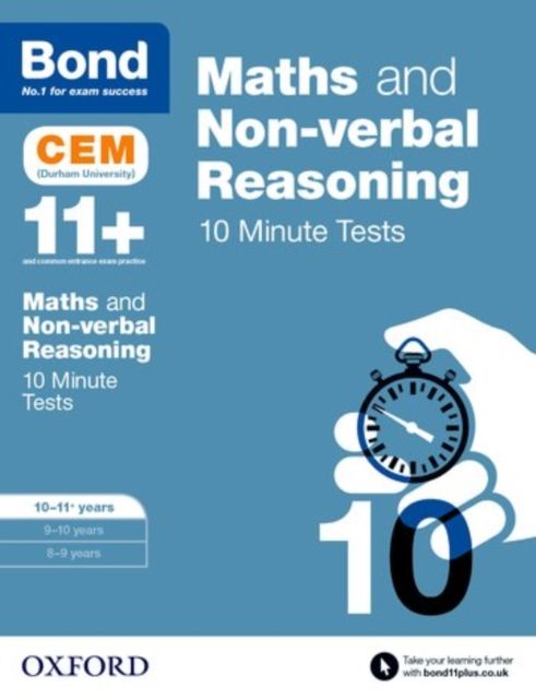 Produktbild: Maths & Non-verbal reasoning: Bond 11+ CEM 10 Minute Tests: Ready for the 2025 Cambridge Select Insight exam