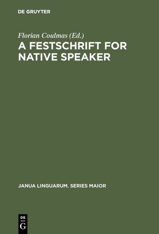 Produktbild: A Festschrift for Native Speaker