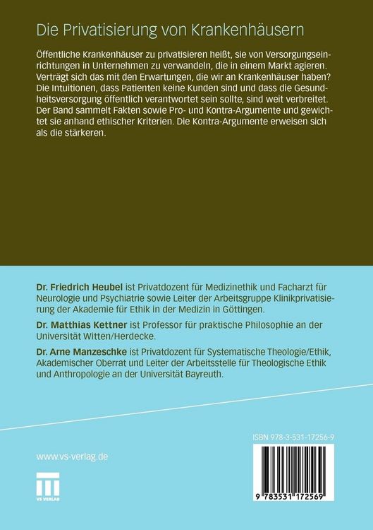 Produktbild: Die Privatisierung von Krankenh&auml;usern