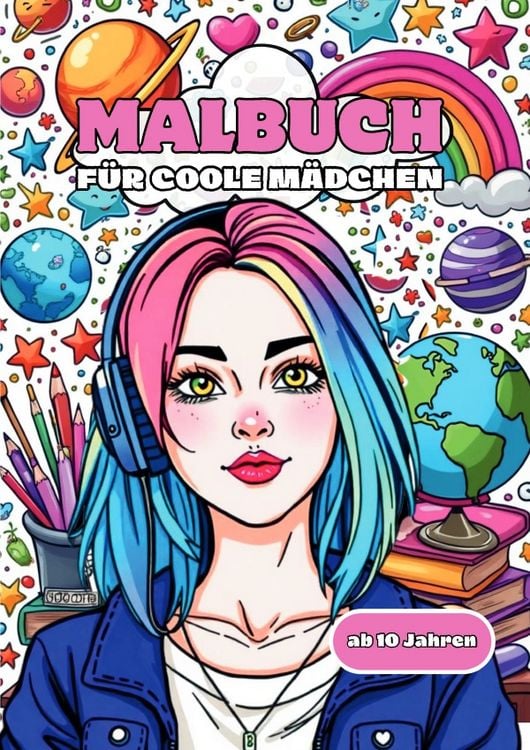 Produktbild: Malbuch f&uuml;r coole M&auml;dchen: 100 stylische Motive f&uuml;r kreative Teenager: Von Skater-Girls bis Fashionistas &ndash; Der ultimative Malspa&szlig; f&uuml;r Teenager!