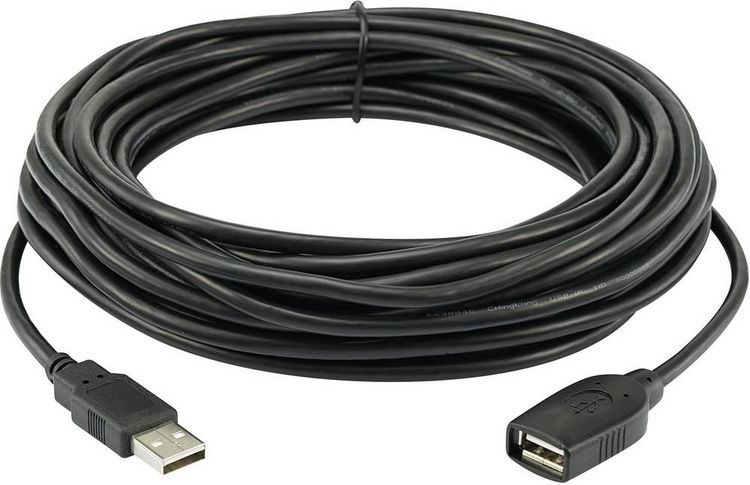 Produktbild: Renkforce USB-Kabel USB 2.0 USB-A Stecker, USB-A Buchse 10.00 m Schwarz vergoldete Steckkontakte RF-4096104