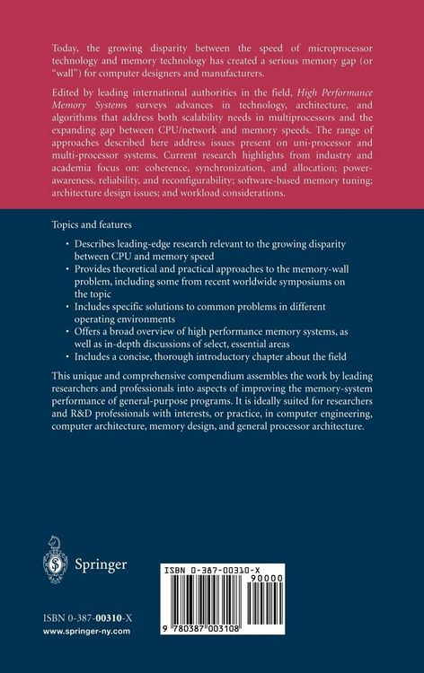 Produktbild: High Performance Memory Systems