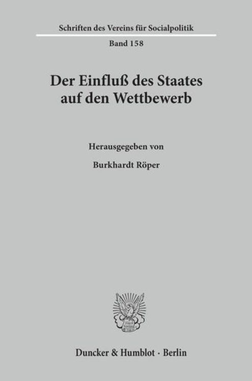 Produktbild: Der Einflu&szlig; des Staates auf den Wettbewerb.