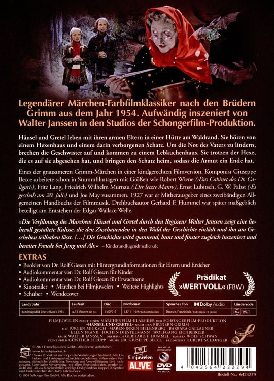 Produktbild: H&auml;nsel und Gretel (1954) (Filmjuwelen / Schongerfilm-M&auml;rchen)