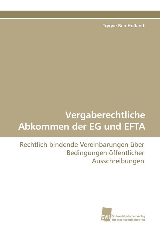 Produktbild: Vergaberechtliche Abkommen der EG und EFTA