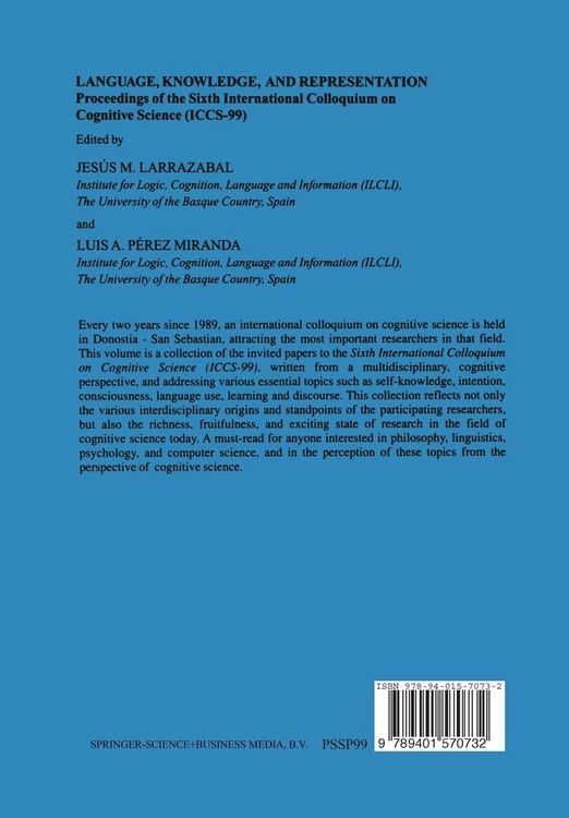 Produktbild: Language, Knowledge, and Representation