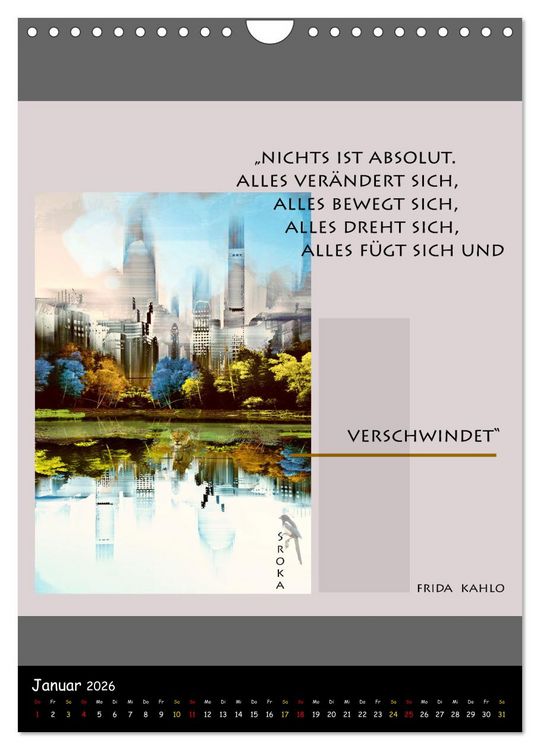 Produktbild: Frida Kahlo - Zitate im Dialog (Wandkalender 2026 DIN A4 hoch), CALVENDO Monatskalender