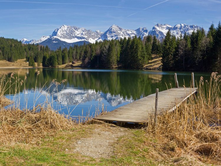 Produktbild: CALVENDO Puzzle Landschaft Oberbayern Geroldsee und Karwendelgebirge 1000 Teile Lege-Gr&ouml;&szlig;e 64 x 48 cm Foto-Puzzle Bild von SusaZoom