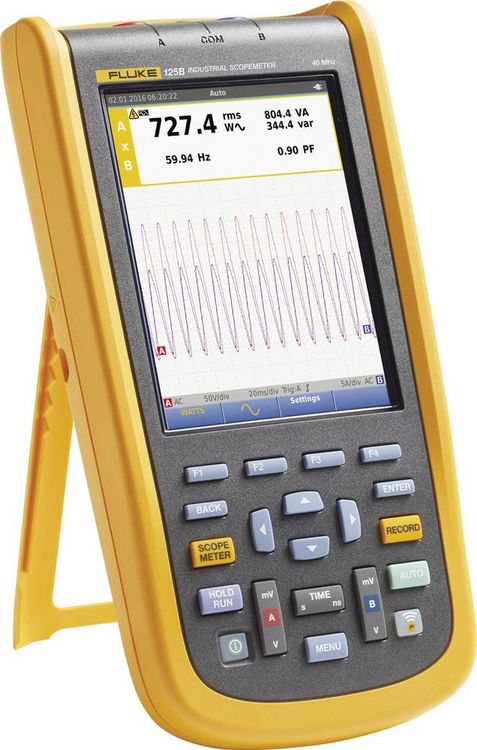 Produktbild: Fluke 125B/EU/S Hand-Oszilloskop 40MHz 2-Kanal 4 GSa/s Multimeter-Funktionen 1St.