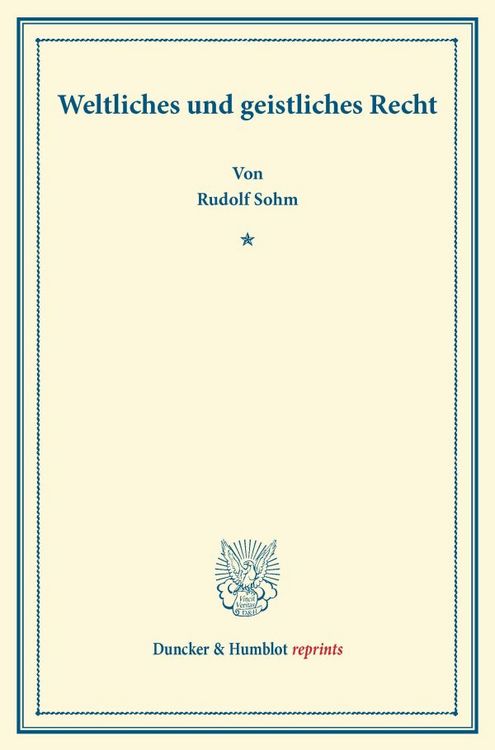 Produktbild: Weltliches und geistliches Recht.