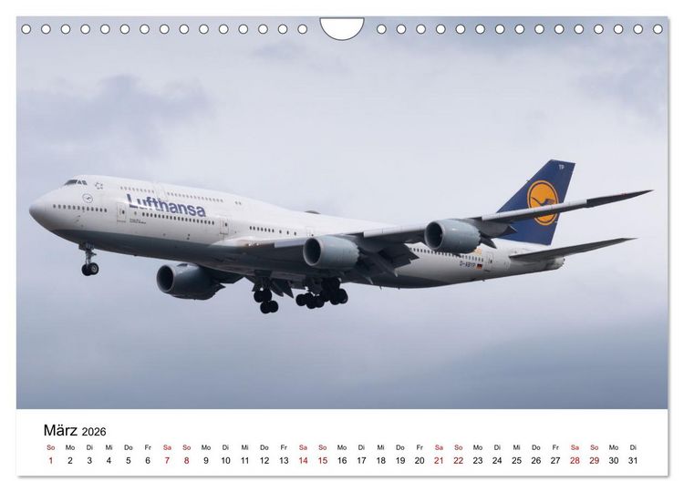 Produktbild: Boeing 747 Kalender (Wandkalender 2026 DIN A4 quer), CALVENDO Monatskalender