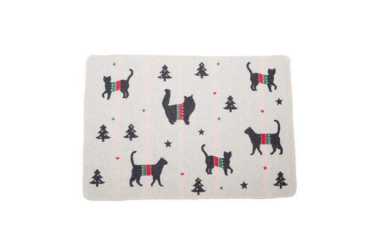 Produktbild: Haustierdecke "xmas Silhouetten Katzen" rohwei&szlig;