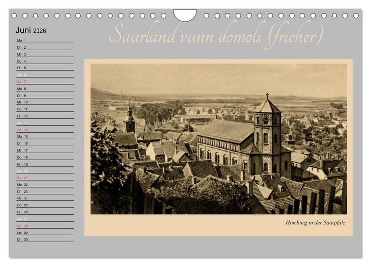 Produktbild: Saarland - vunn domols (frieher) (Wandkalender 2026 DIN A4 quer), CALVENDO Monatskalender