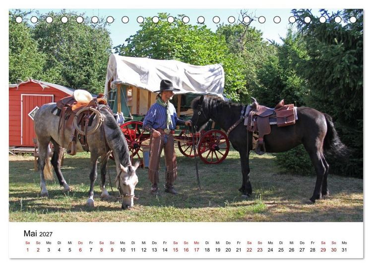 Produktbild: Getragen von Pferden, geformt vom Land - COWBOYS und Cowgirls (Tischkalender 2027 DIN A5 quer), CALVENDO Monatskalender