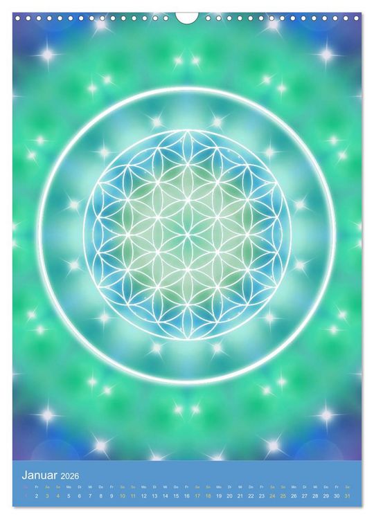 Produktbild: Blume des Lebens - Harmonie durch Symbolkraft (Wandkalender 2026 DIN A3 hoch), CALVENDO Monatskalender