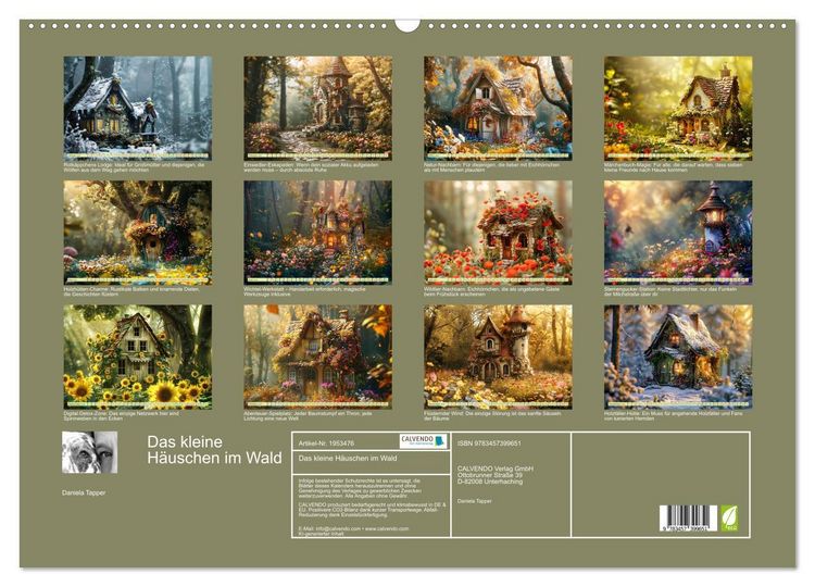 Produktbild: Das kleine H&auml;uschen im Wald (Wandkalender 2026 DIN A2 quer), CALVENDO Monatskalender