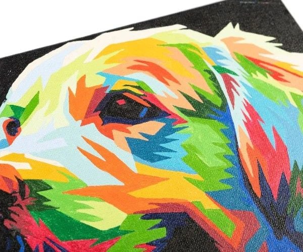 Produktbild: Craft Buddy PBN-3030-017 - Paint by Numbers, Colourful Pup, Bunter Welpe, 30x30cm, Malen-nach-Zahlen
