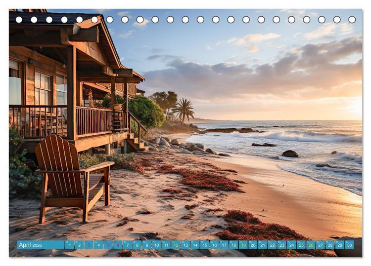 Produktbild: Wundersch&ouml;ne Strandh&auml;user (Tischkalender 2026 DIN A5 quer), CALVENDO Monatskalender