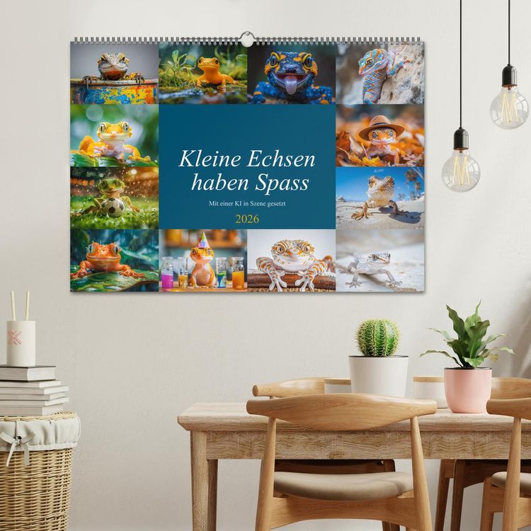 Produktbild: Kleine Echsen haben Spass (Wandkalender 2026 DIN A2 quer), CALVENDO Monatskalender