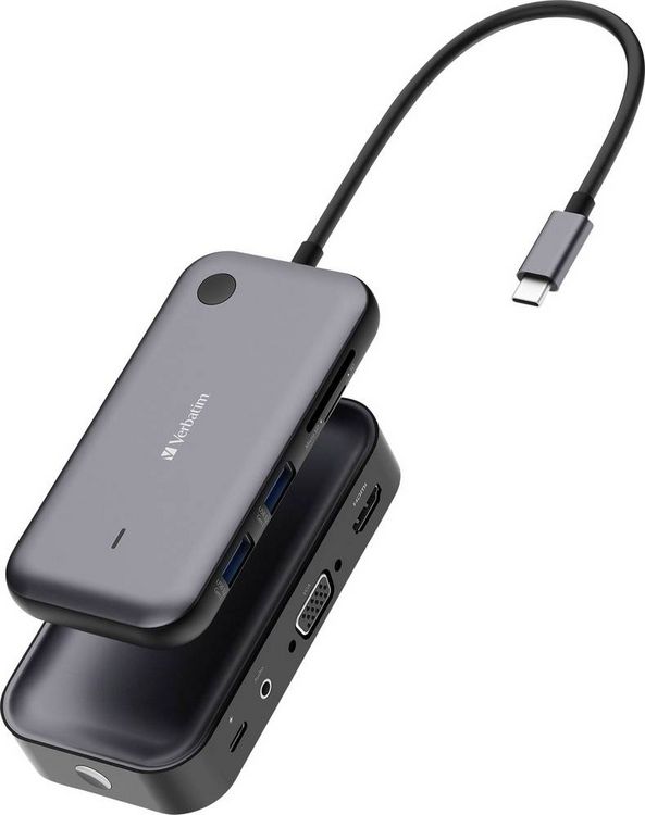 Produktbild: Verbatim WDA-01 "Share My Screen" USB-C&reg; / HDMI Adapter [1x USB-C&reg; - 1x HDMI&reg;] Schwarz, Grau 15 cm