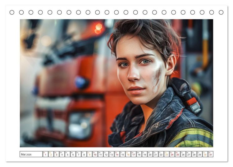 Produktbild: Helden im Einsatz - M&auml;nner und Frauen im Feuerwehrdienst (Tischkalender 2026 DIN A5 quer), CALVENDO Monatskalender