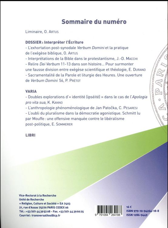 Produktbild: Transversalit&eacute;s. No 145, avril-juin 2018