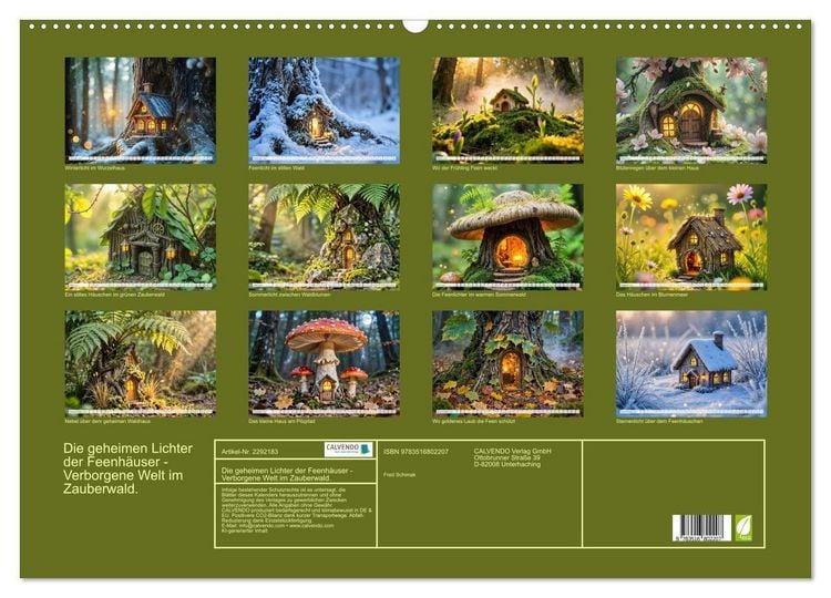Produktbild: Die geheimen Lichter der Feenh&auml;user - Verborgene Welt im Zauberwald. (Wandkalender 2027 DIN A2 quer), CALVENDO Monatskalender