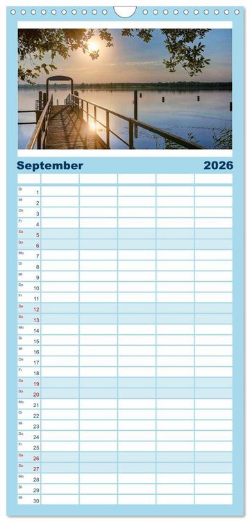 Produktbild: Familienplaner 2026 - Mein Cospudener See mit 5 Spalten (Wandkalender, 21 x 45 cm) CALVENDO