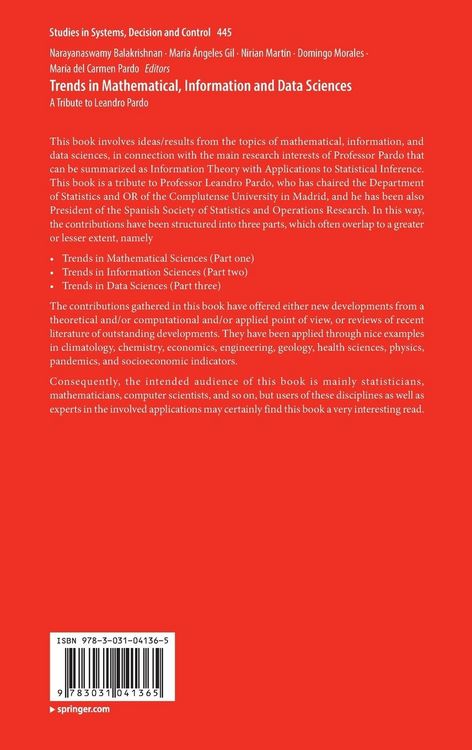 Produktbild: Trends in Mathematical, Information and Data Sciences