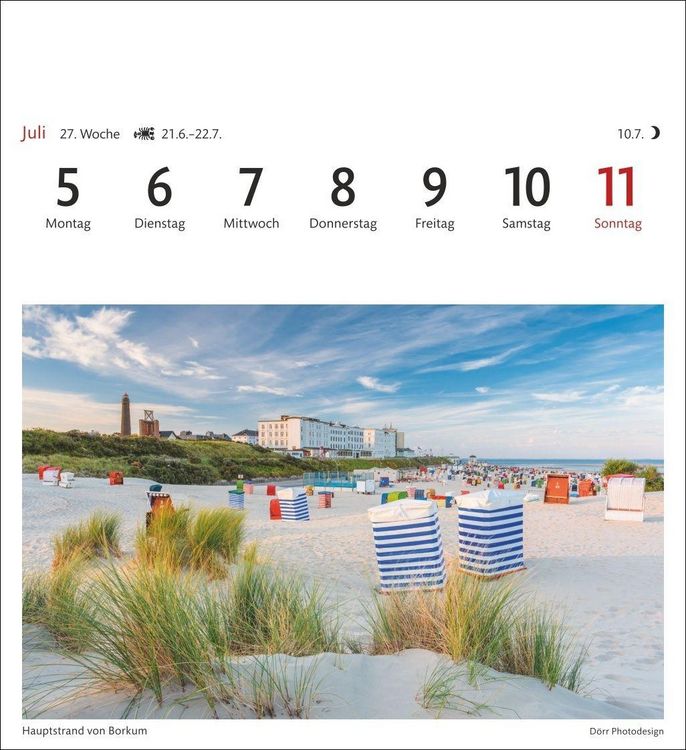 Produktbild: Nordseek&uuml;ste Sehnsuchtskalender 2027 - Wochenkalender mit 53 Postkarten