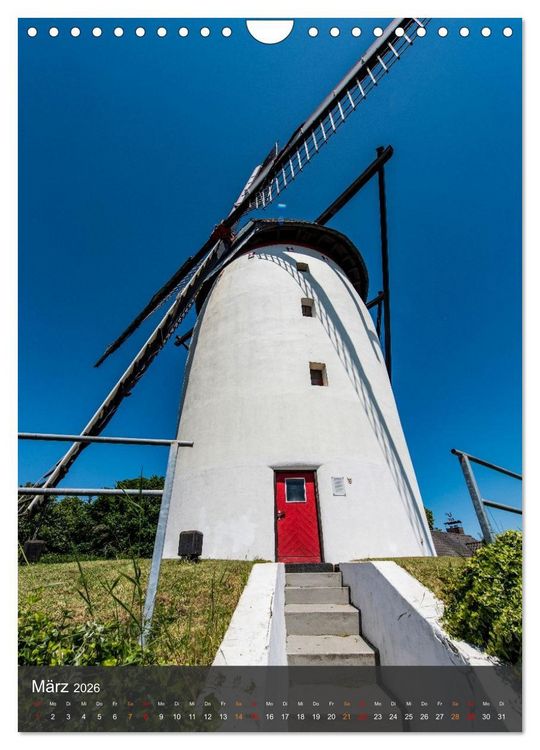 Produktbild: Windm&uuml;hlen mit Fl&uuml;gel am Niederrhein (Wandkalender 2026 DIN A4 hoch), CALVENDO Monatskalender
