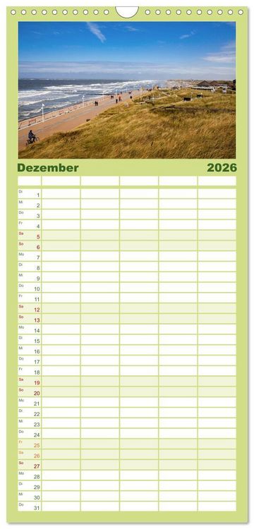 Produktbild: Familienplaner 2026 - Norderney. Meine ostfriesische Insel mit 5 Spalten (Wandkalender, 21 x 45 cm) CALVENDO