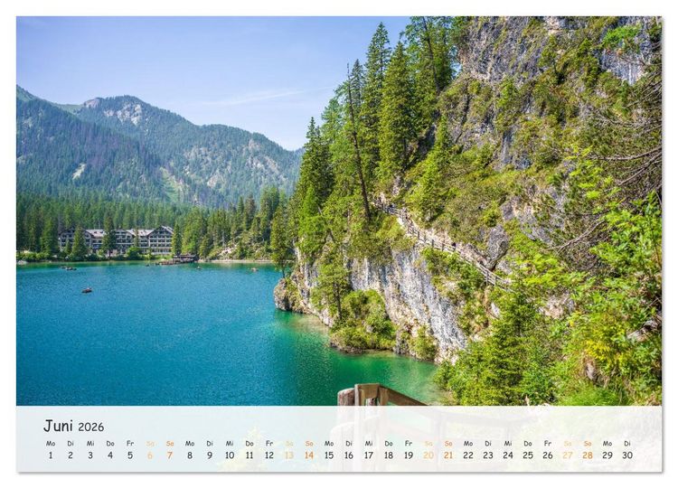 Produktbild: Pragser Wildsee - Traumziel in den Dolomiten (Wandkalender 2026 DIN A4 quer), CALVENDO Monatskalender