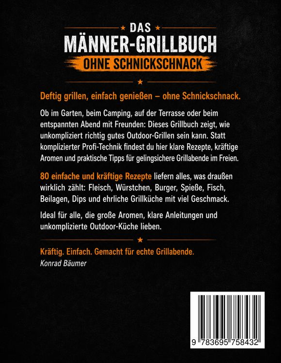 Produktbild: Das M&auml;nner-Grillbuch ohne Schnickschnack