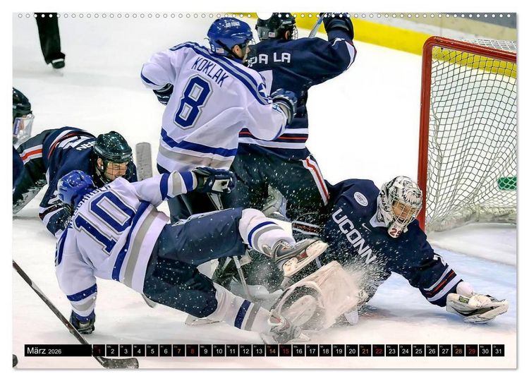 Produktbild: Mit vollem Einsatz - Eishockey (Wandkalender 2026 DIN A2 quer), CALVENDO Monatskalender