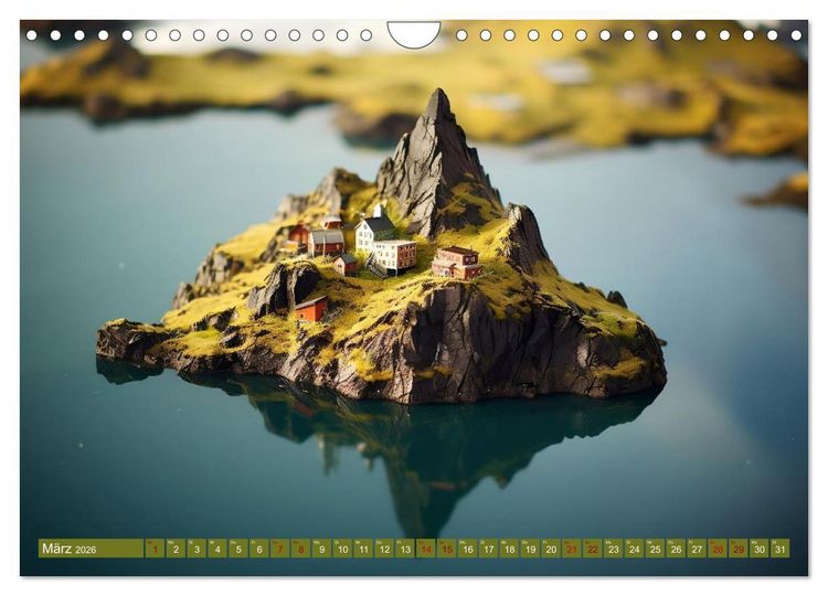 Produktbild: Miniaturwelt Inseln (Wandkalender 2026 DIN A4 quer), CALVENDO Monatskalender